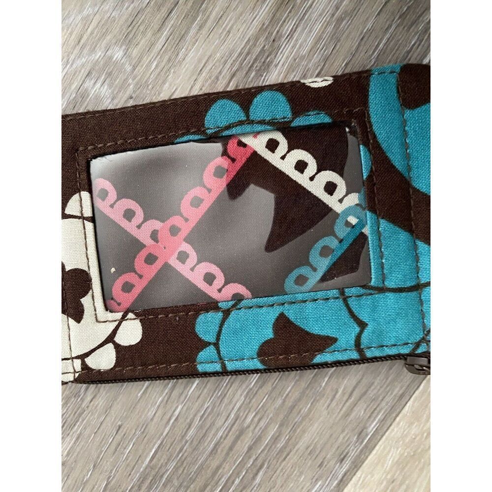 Vera Bradley LOLA Retired Pattern Fall 2013 Logo Key Ring ID Pocket CC Wallet - Picture 4 of 5